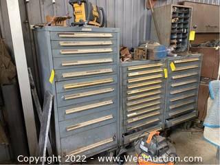 (3) Metal Rolling Cabinets (No Contents) 