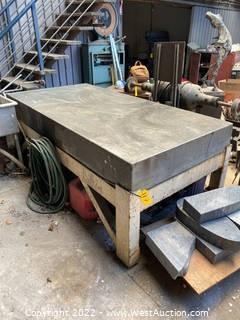Granite Surface Plate With Stand 8’ x 4’ x 9-3/4”