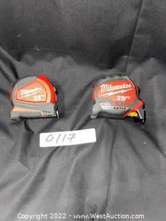 (2) Milwaukee 25’ Magnetic Wide Blade 17’ Reach (New)
