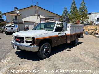 1995 GMC 3500 SL Utility Dually Truck With Bed Mounted Equipment 