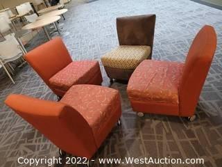 Set of (4) Lounge Chairs Armless