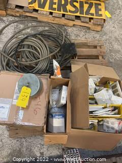 Contents Of Pallet: Air Hose, Assorted Electrical Outlet Hardware and More