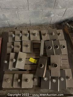 Contents Of Pallet: Approximately (25) Bracketed Steel Plates For Hydraulic Jacks