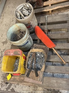 Contents Of Pallet: Assorted Construction Hardware, Banding Tools