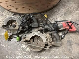 (3) Assorted Skilsaw And Milwaukee Electric Saws