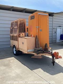2002 Utility Trailer With Mounted Porta Potty 