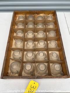 (24) Clear Glass Cups With Carrying Case