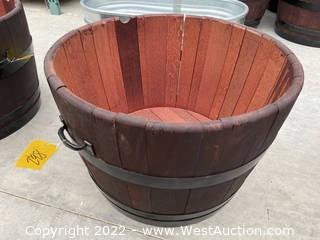 Half Wine Barrel With Handles 