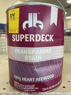(1 Count) Super Deck 1905 Transparent Stain, Heart Redwood, 124 Fl Oz