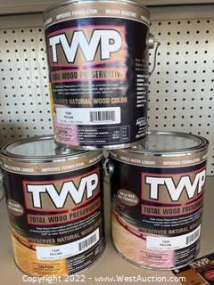 (3Count) TWP 1520 Wood Preservative Stain, Pecan, 1 Gallon