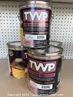 (4 Count) TWP 1515 Wood Preservative Stain, Honeytone, 1 Gallon