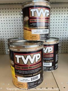 (4 Count) TWP 1504 Wood Preservative Stain, Black Walnut, 1 Gallon