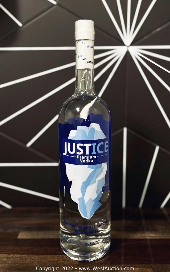 Online Auction of Over 300 Cases of Justice Premium American Vodka 