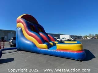 18' Water Slide Blue with Red and Yellow Highlights