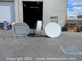 (10) White 60" Round Banquet Tables with Cart