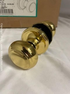 (24) Copper Creek CK2020PB Colonial Style Passage Door Knob in Polished Brass Finish