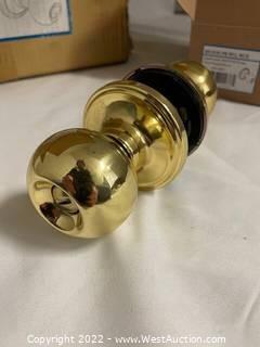 (24) Copper Creek BK2030PB Ball Style Privacy Door Knob in Polished Brass
