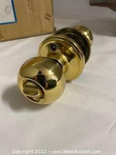 (24) Copper Creek BK2030PB Ball Style Privacy Door Knob in Polished Brass Finish