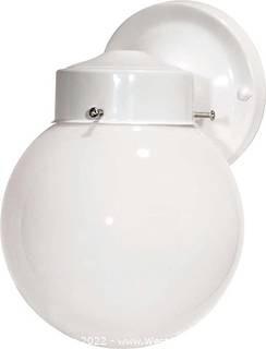 Nuvo SF76/704 Porch Wall Fixture with Globe, Gloss White