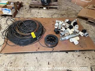 Contents Of Pallet: Spools Of Insulated Wire, Spools Of Rock Copper, Pvc Pipes