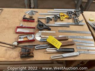 Assorted Messuring Squares And More Messuring Tools