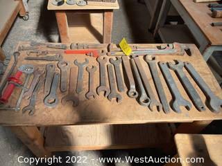 (30) Assorted Wrenches, Pipe Wrenches and More