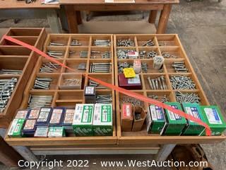 Bulk Lot: Hardware Organizer with Assorted Screws, Washers, Nuts, and Bolts