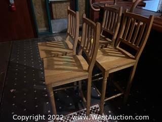 (4) Wooden High Chairs