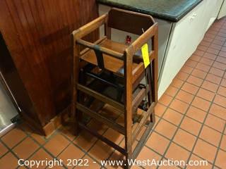 (2) Wooden Baby High Chairs
