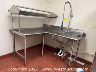 Stainless Steel Dishwashing Station With Nozzle 