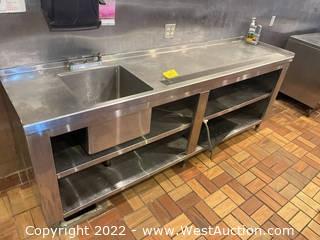 Stainless Steel Sink And Shelving Unit
