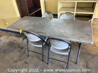 Foldout Table With (4) Folding Chairs