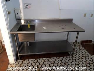 Stainless Steel Table with Single Basin Sink