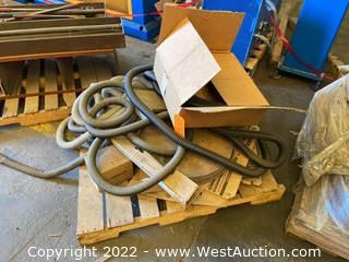 Bulk Lot: Assorted Hoses, Band Saw Blades, and Fastenings 