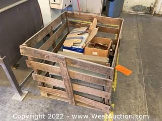Crate And Contents: Assorted Metals, Hardware Holder with Hardware, and Assorted Manuals