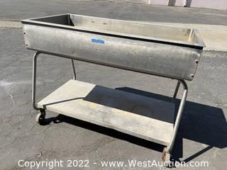 Rolling Stainless Steel Cafeteria Cart with Drain