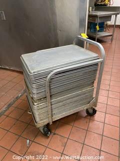 Rolling Bakers Rack Tray Cart with (40)+ Baking Pans
