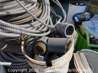 Pallet of Electrical Conduit and PVC Fittings