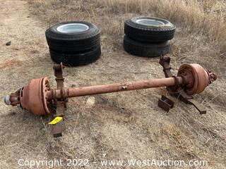 Dayton Dually Electric Brake Trailer Axle with (4) Steel Rims and Tires