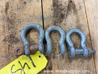 (3) 1/2” Rigging Shackles 