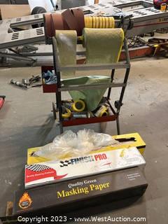 Rolling Tape Masking Painters Cart with Contents and Masking Paper 