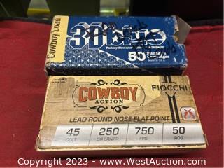 Fiocchi Cowboy & Hot Reloads 45 Colt Ammo 2-Boxes (100 Rounds)