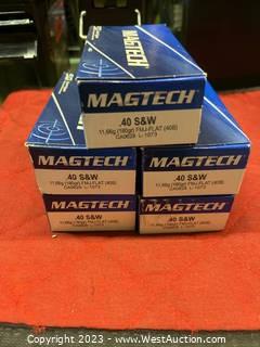 Magtech Brass .40 S&W Ammo 5-Boxes (250 Rounds)