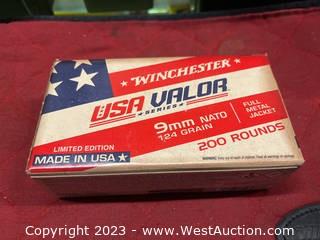 Winchester USA Valor 9mm Ammo 1-Brick (200 Rounds)