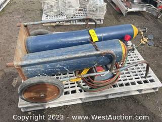 Oxygen Acetylene Torch Cart with Tanks, Regulator, and More 