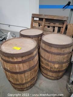 (3) Used Bourbon Barrels
