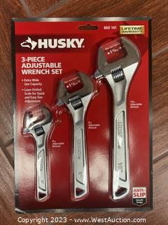 Husky 3-Piece Adjustable Wrench Set (New)