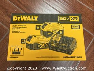 DeWalt 20v XR 4ah 6ah Battery Kit With Charger And Case (New)