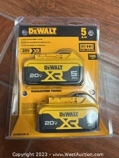 DeWalt (2) Pack 5ah 20v Batteries (New)