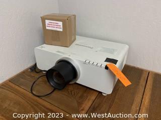 Panasonic LCD Projector With Box Of Lithium Batteries